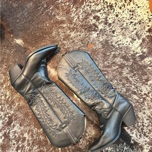 Black Western Leather Boots